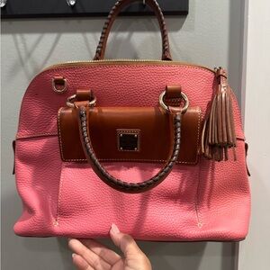 ‼️SOLD‼️ Dooney & Bourke Pink ( bubblegum) and Tan Satchel